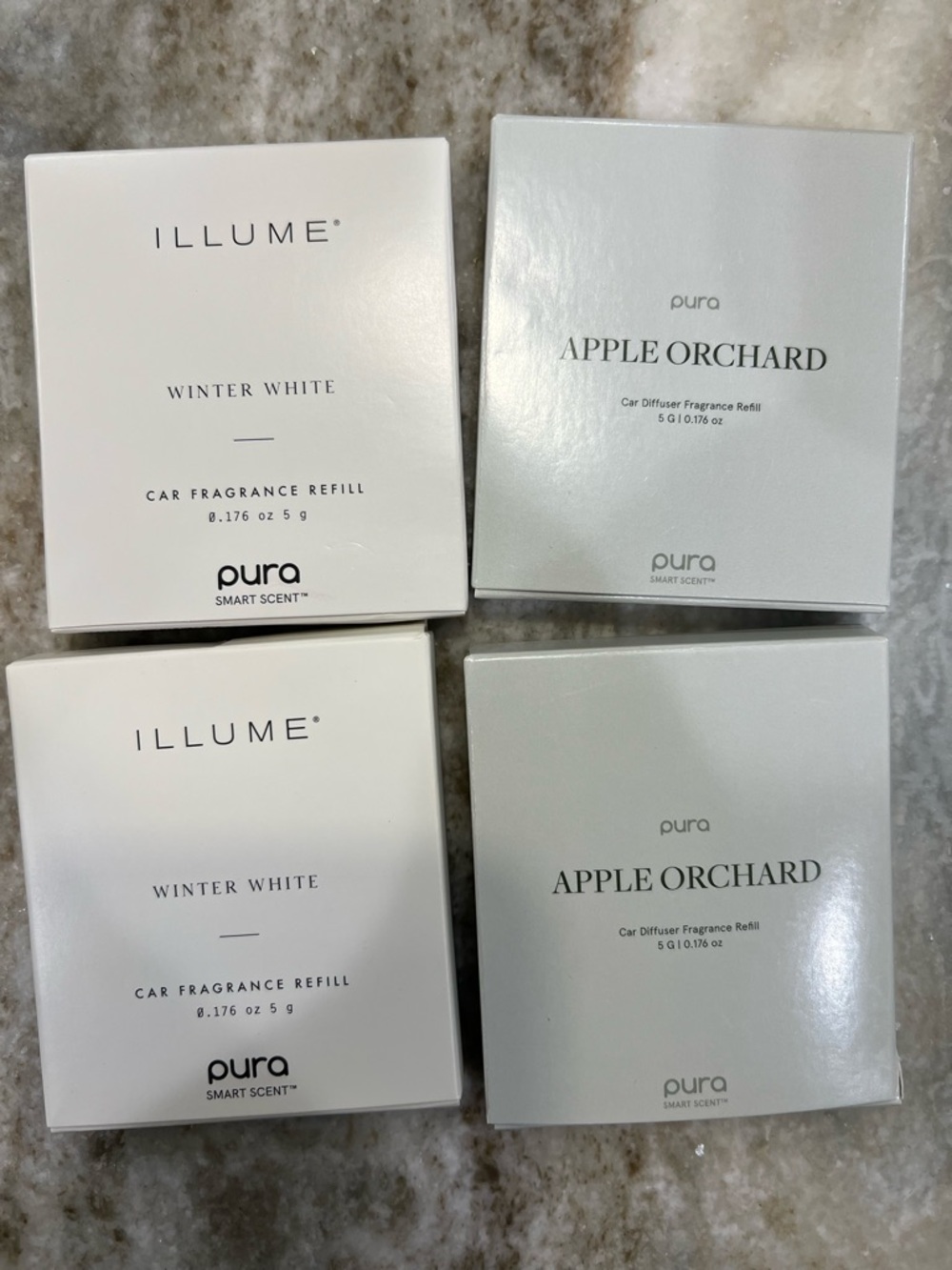 Pura & Illume Winter White and Apple Orchard Car Fragrance Refills - White